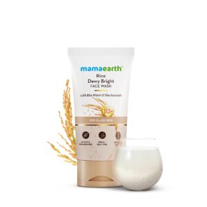 Mamaearth Rice Dewy Bright Face Wash With Rice Water & Niacinamide for Glass Skin | For Hydrated & Even skin Tone | Glowing & Brightening | Korean skin Care Product | For All skin Types | For Men & Women | 150 ml x 2